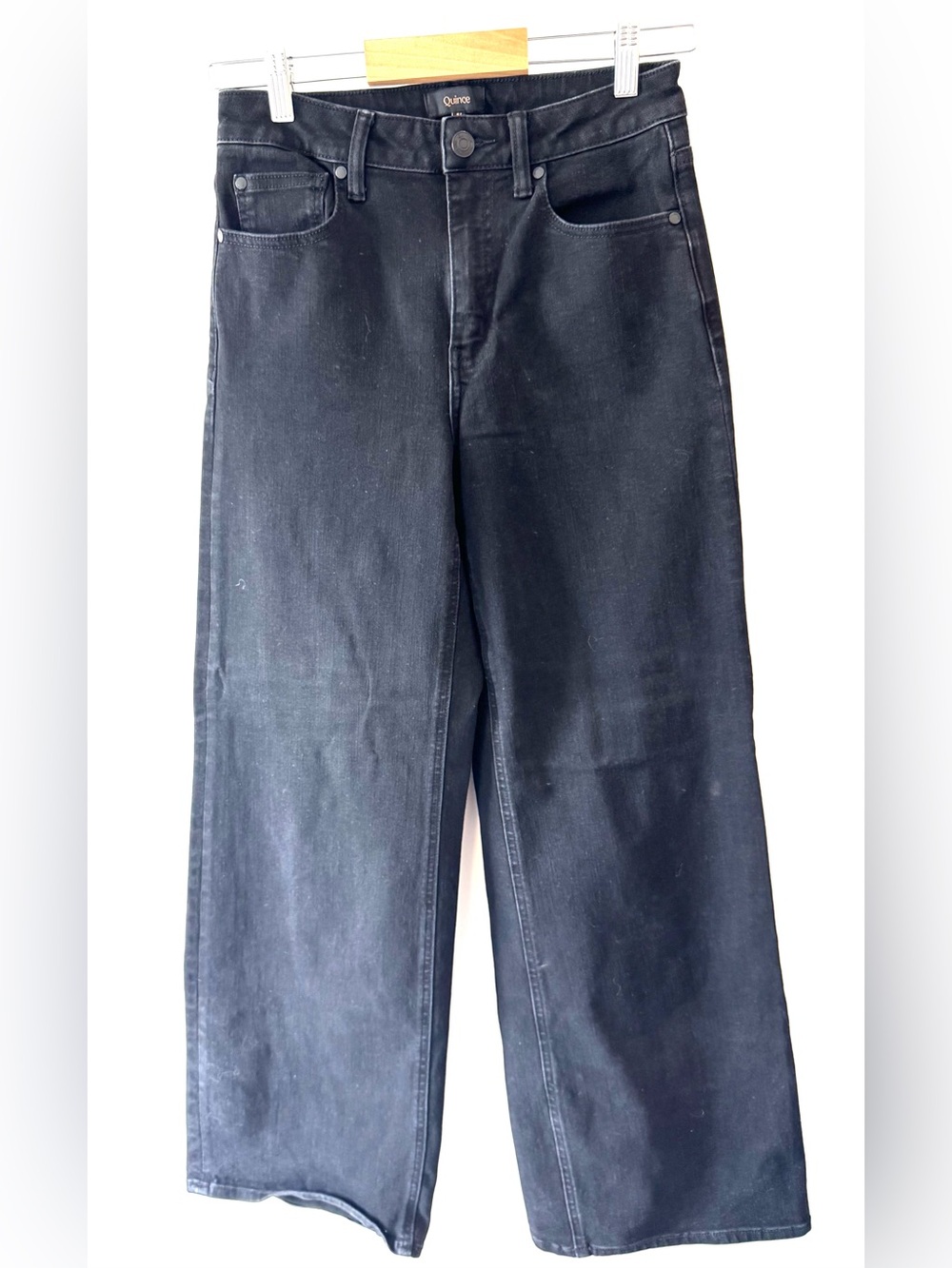 Quince Bella Stretch Wide Leg Jeans Black Size 27 / 32 Inseam